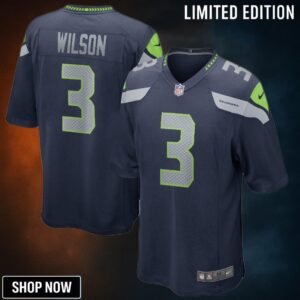 Russell Wilson Seattle Seahawks Game Player Jersey College Navy Nfl