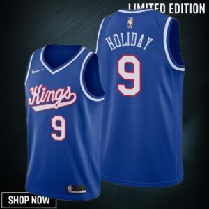 Sacramento Kings 9 Justin Holiday Classic Edition Jersey Blue