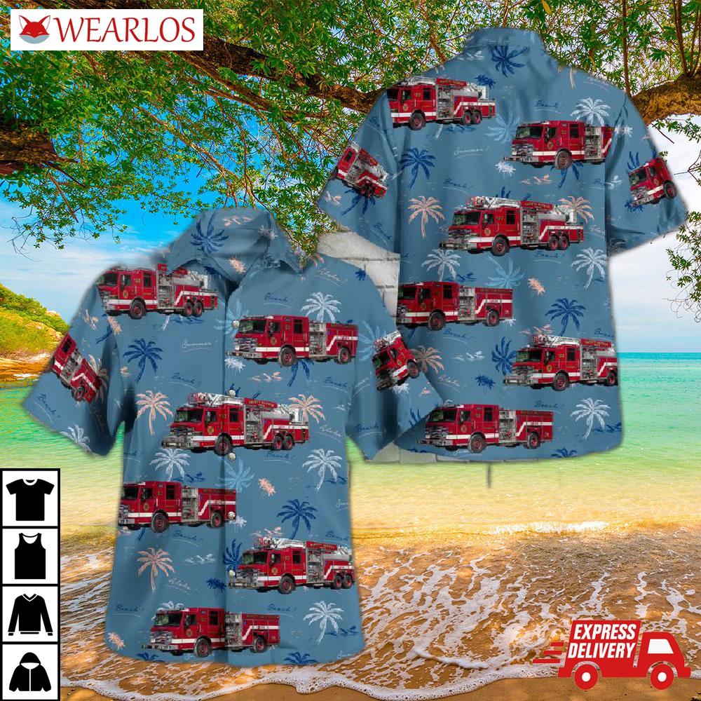 Safety Harbor Pinellas County Florida Fire Department Hawaiian Shirt