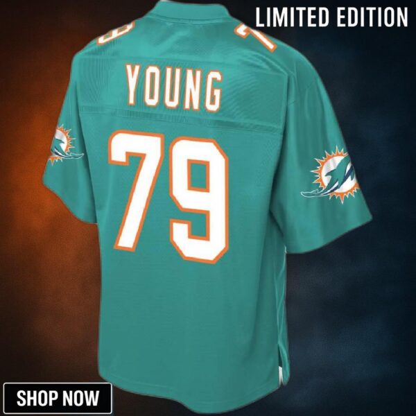 Sam Young Miami Dolphins Nfl Pro Line Team Player Jersey - Aqua