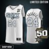 San Antonio Spurs 24 Devin Vassell Fast Break Men Jersey -23 50th Anniversary White Association Edition