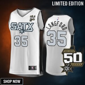 San Antonio Spurs 35 Romeo Langford Fast Break Men Jersey -23 50th Anniversary White Association Edition