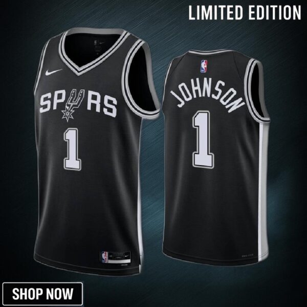 San Antonio Spurs Alize Johnson 1 -23 Icon Edition Black Jersey Swingman