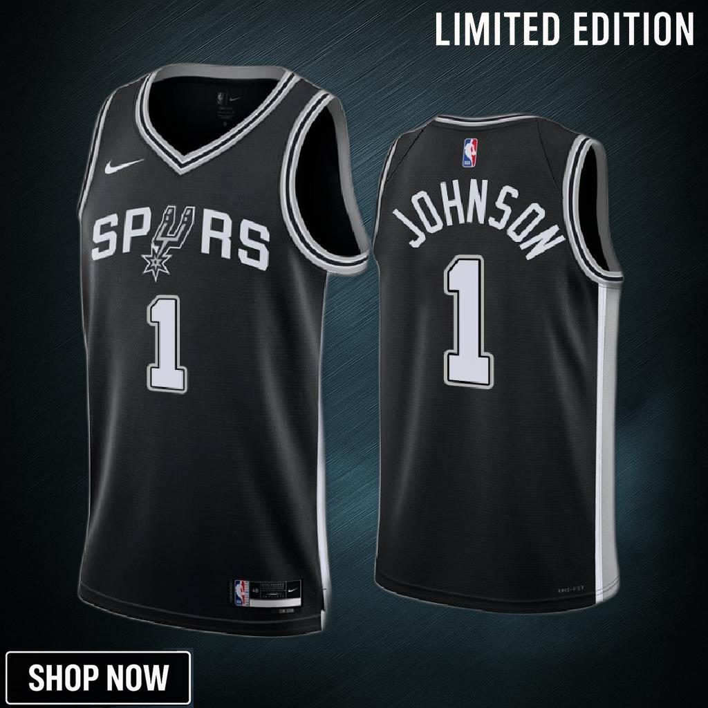 San Antonio Spurs Alize Johnson 1 -23 Icon Edition Black Jersey Swingman