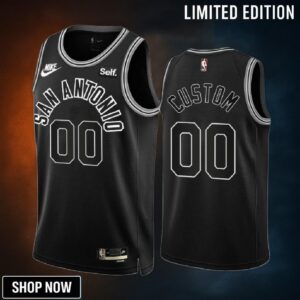 San Antonio Spurs Custom 00 -23 Classic Edition Black Jersey