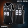 San Antonio Spurs Jakob Poltl 25 -23 Icon Edition Black Jersey Swingman