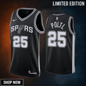 San Antonio Spurs Jakob Poltl 25 -23 Icon Edition Black Jersey Swingman
