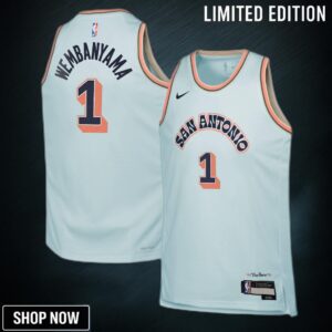 San Antonio Spurs Nike City Edition Swingman Jersey - Blue Victor Wembanyama Youth