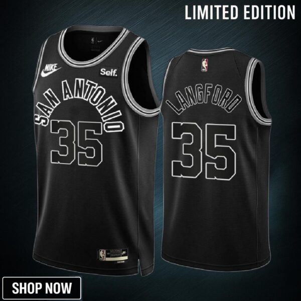 San Antonio Spurs Romeo Langford 35 -23 Classic Edition Black Jersey