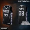 San Antonio Spurs Tre Jones 33 Black -23 Statement Edition Men Jersey