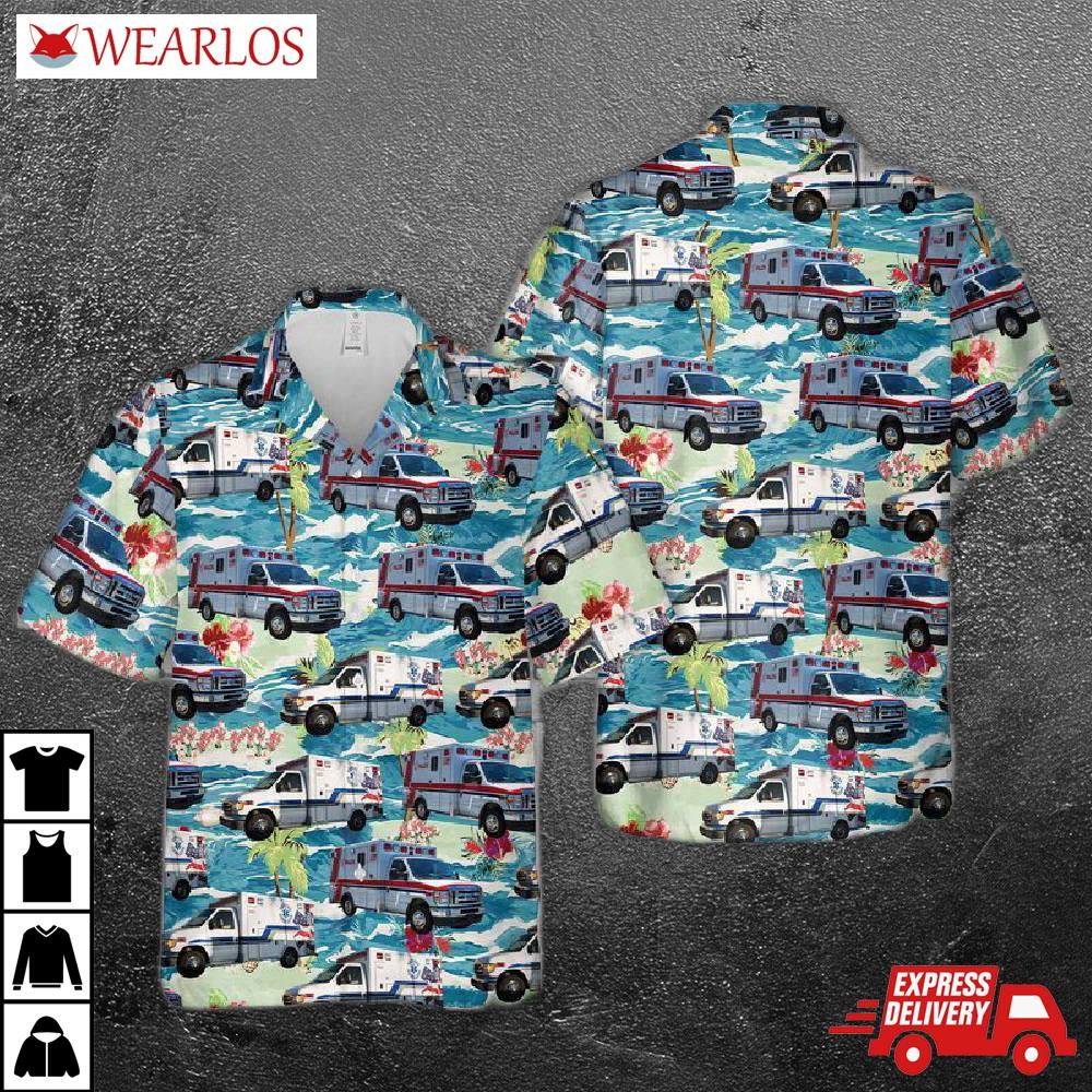 San Diego County Ems Ambulance Hawaiian Shirt