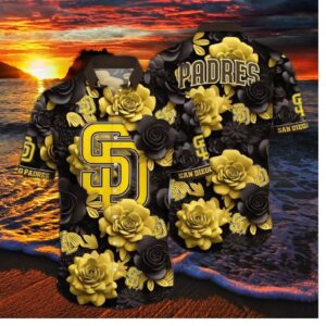 San Diego Padres Golden Rose Hawaiian Shirt