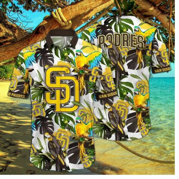 San Diego Padres Jungle Parrot Hawaiian Shirt
