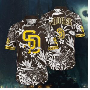 San Diego Padres Monochrome Oasis Hawaiian Shirt
