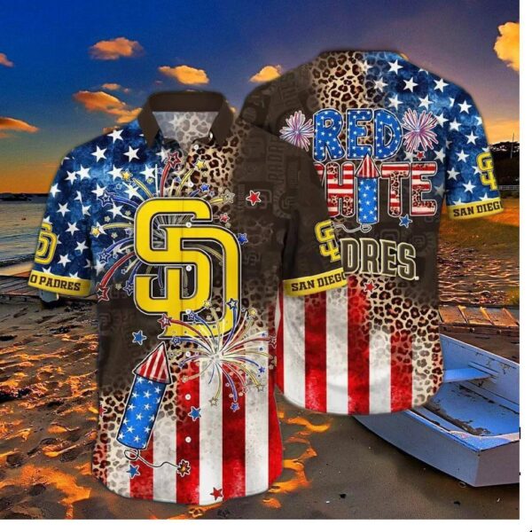 San Diego Padres Red, White & Wild Hawaiian Shirt