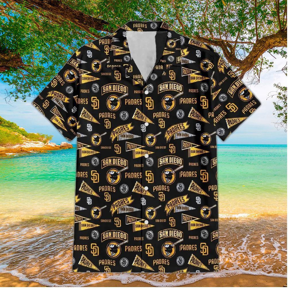 San Diego Padres Retro Banner Hawaiian Shirt