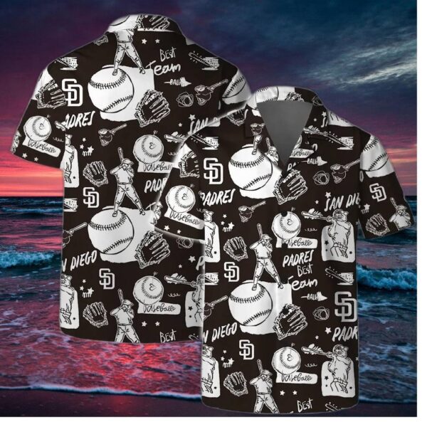San Diego Padres Sketch Play Hawaiian Shirt