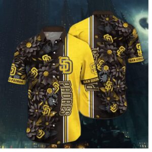 San Diego Padres Sunset Stripes Hawaiian Shirt