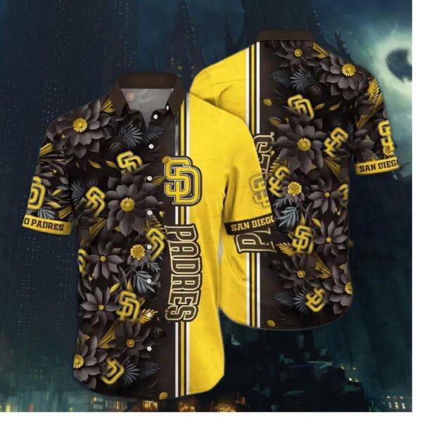 San Diego Padres Sunset Stripes Hawaiian Shirt