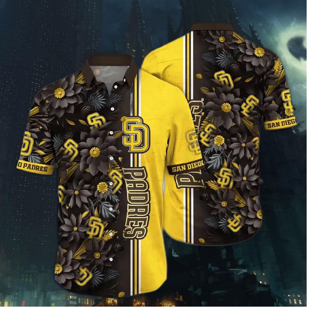 San Diego Padres Sunset Stripes Hawaiian Shirt