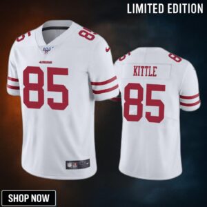 San Francisco 49ers George Kittle White 100th Season Vapor Limited Jersey