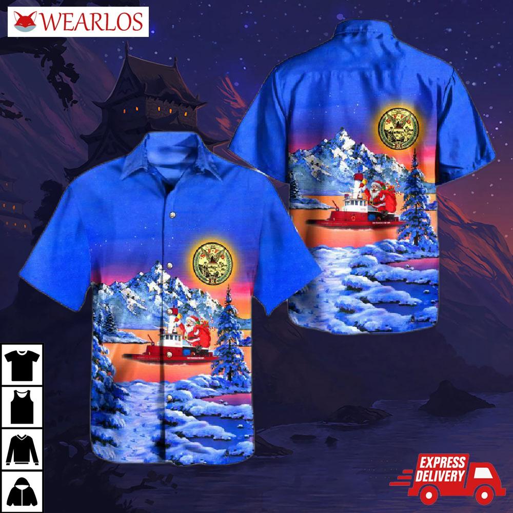 San Francisco Fire Department (sffd) Guardian Fireboat Christmas Hawaiian Shirt