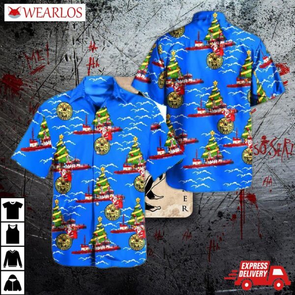 San Francisco Fire Department (sffd) Phoenix Fireboat Christmas Hawaiian Shirt