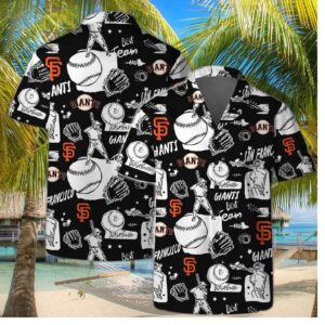 San Francisco Giants Doodle Baseball Hawaiian Shirt