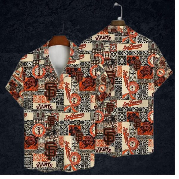 San Francisco Giants Heritage Patchwork Hawaiian Shirt