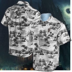 San Francisco Giants Monochrome Palm Hawaiian Shirt
