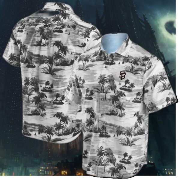 San Francisco Giants Monochrome Palm Hawaiian Shirt