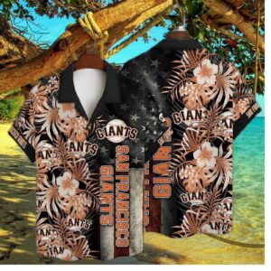 San Francisco Giants Patriot Floral Hawaiian Shirt