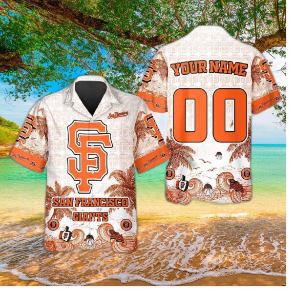 San Francisco Giants Tropical Palm Wave Hawaiian Shirt