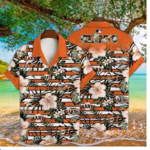 San Francisco Giants Tropical Stripe Hawaiian Shirt
