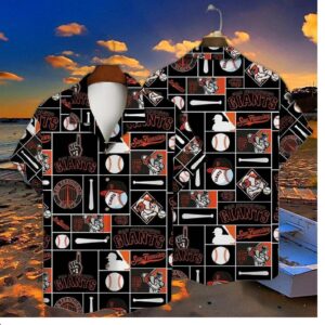 San Francisco Giants Vintage Baseball Patch Hawaiian Shirt