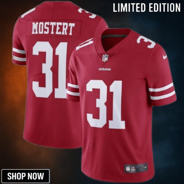 San Francisco Raheem Mostert #31 2025 Nfl Red Jersey