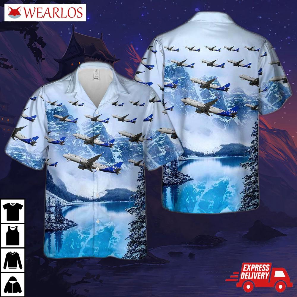 Sas Scandinavian Airlines Airbus A320n Se-roy Hawaiian Shirt