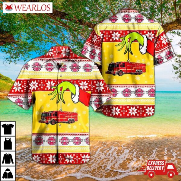 Seattle Fire Department Heavy Rescue Ugly Christmas Hawaiian Shirt
