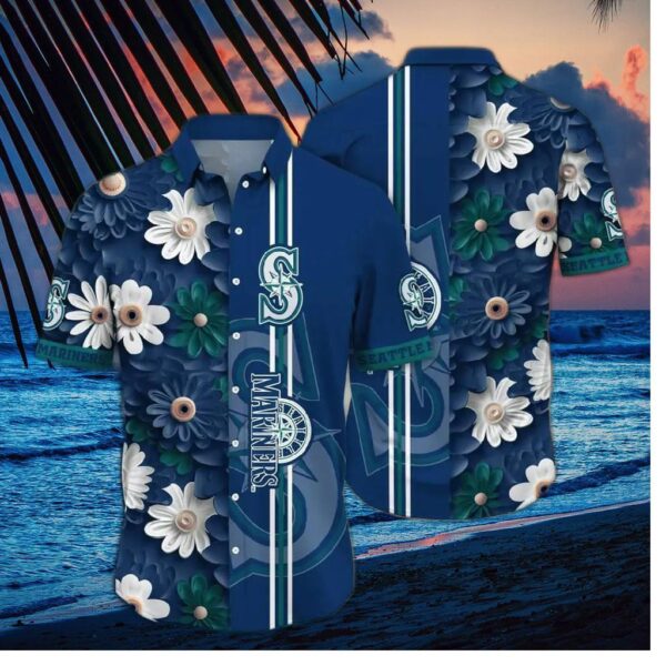 Seattle Mariners Palms & Waves Hawaiian Shirt