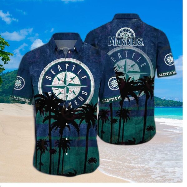 Seattle Mariners Sunset Shore Hawaiian Shirt