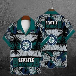 Seattle Mariners Sunset Shores Hawaiian Shirt