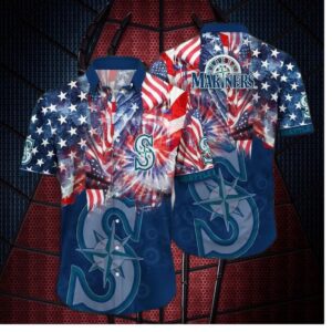 Seattle Mariners Sunset Wave Hawaiian Shirt