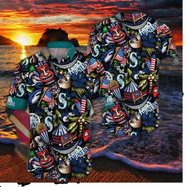 Seattle Mariners Tropical Splash Hawaiian Shirt