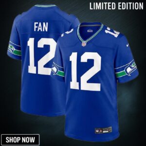 Seattle Seahawks #12 12th Fan Throwback Player Game Jersey - Royal