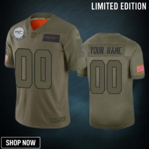 Seattle Seahawks Custom Camo 2019 Salute To Service Limited Jersey