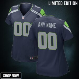 Seattle Seahawks Womens Custom Game Jersey College Navy Jerseys Nfl
