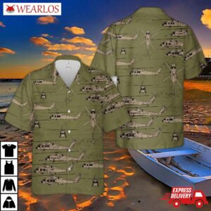 Sikorsky Uh-60 Black Hawk Silhouette Hawaiian Shirt