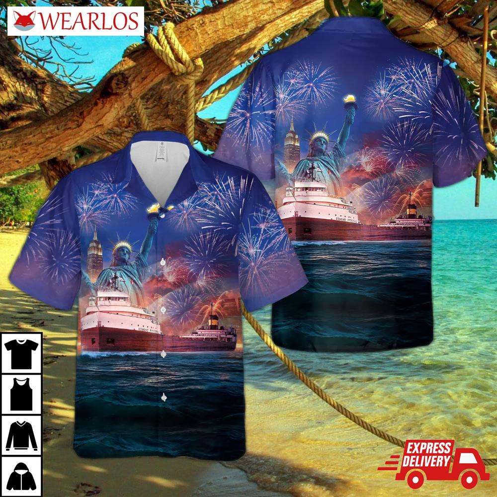 Ss Edmund Fitzgerald, 4th Of July Hawaiian Shirt
