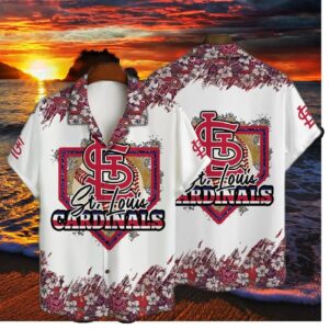 St. Louis Cardinals Floral Diamond Hawaiian Shirt