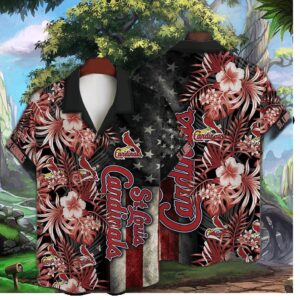 St. Louis Cardinals Patriotic Floral Hawaiian Shirt